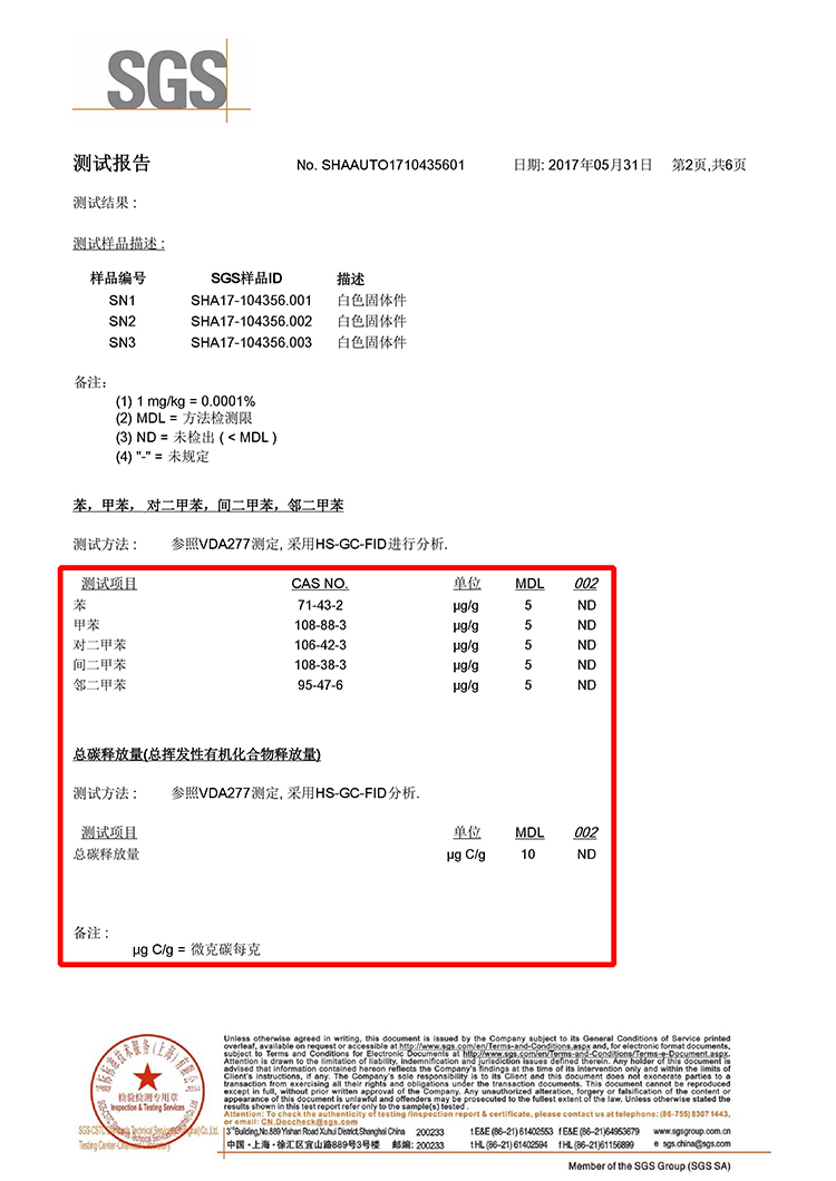 气味测试报告